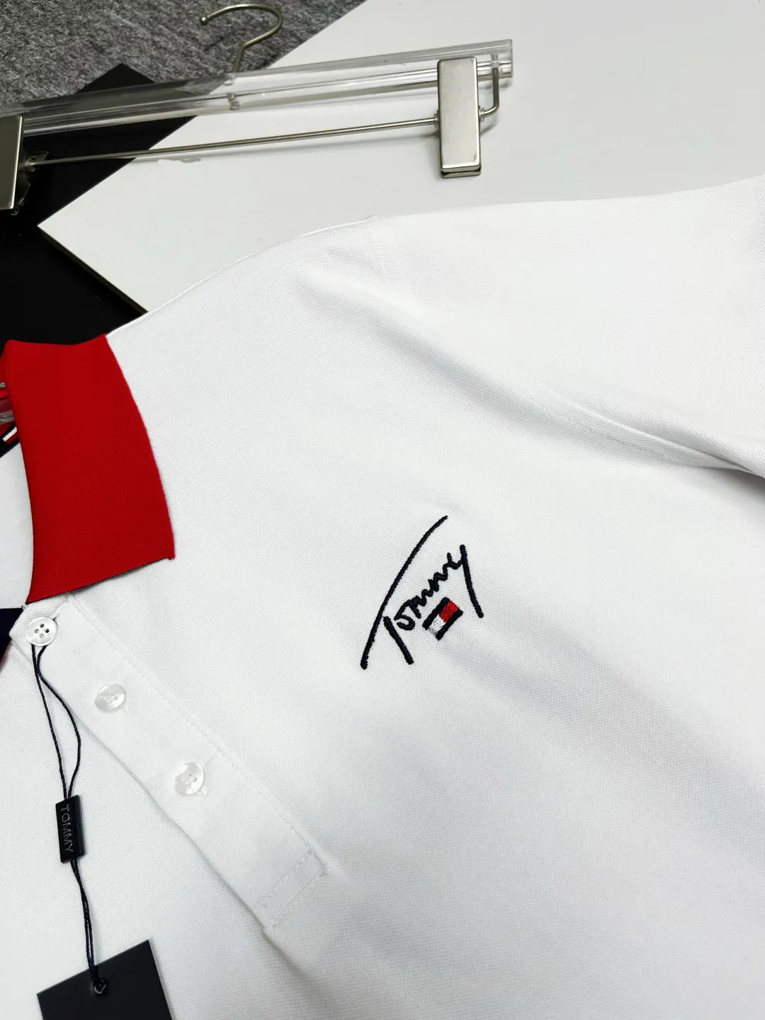 TOMMY New Arrival Polo Same Style 210 ， Factory New Arrival Versatile : Royal Blue White Red Size：M-3XL